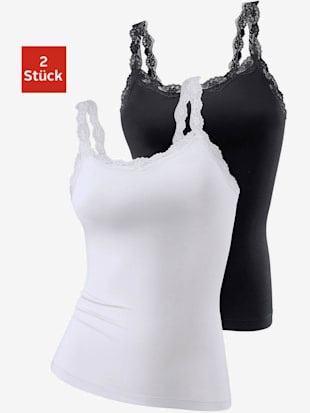 Chemise lot de 2 débardeurs en lascana - LASCANA - Blanc, Noir