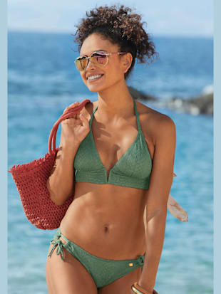 bikini triangle qualité structurée élégante au look animal - jette - vert