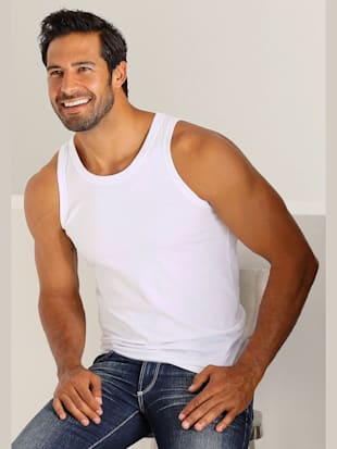 Lot de 3 débardeurs pour homme - H.I.S - Blanc, Rouge, Marine