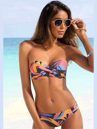 Maillot de bain bandeau à armatures imprimé abstrait - Sunseeker - Marine-rouille