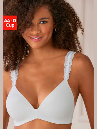 Soutien-gorge push-up, bretelles en dentelle fine - LASCANA - Blanc