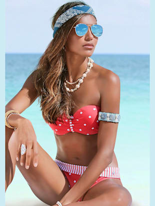 Haut de bikini bandeau à armatures motif à pois tendance - s.Oliver - Rouge-blanc