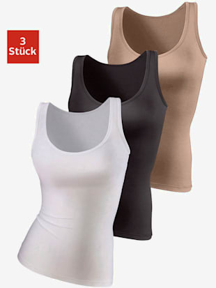 Chemise lot de 3 débardeurs vivance - vivance active - Beige, Noir, Blanc