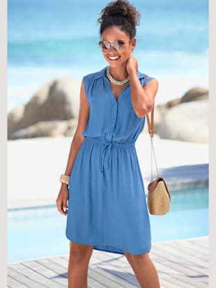 Robe d'été encolure en v dégagée - LASCANA - Bleu