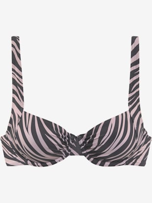 Haut de maillot de bain à armatures imprimé zébré élégant - LASCANA - Noir Imprimé