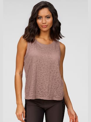 T-shirt d'extérieur haut performance, imprimé léopard légèrement transparent - Bench. - Nougat-léopa