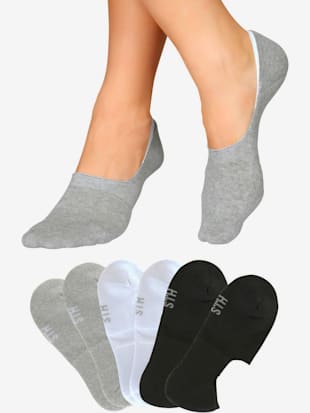 Protège-pieds his avec semelle en éponge douce - H.I.S - 2x Noir, 2x Blanc, 2x Gris-fils Chinés