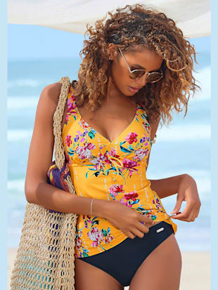 Haut de maillot de bain à armatures imprimé floral moderne - Sunseeker - Jaune Imprimé