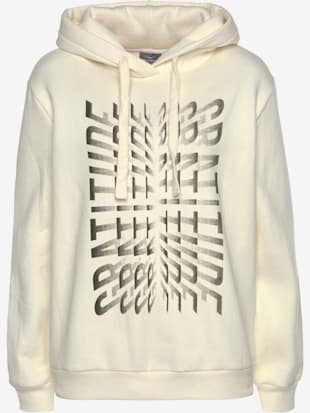 Sweatshirt à capuche grand imprimé devant - Venice Beach - Beige Clair