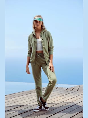 Pantalon molletonné confortable, poches fendues pratiques - LASCANA - Kaki