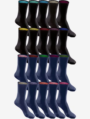 Socquettes en vrac pour le travail et les loisirs - H.I.S - 10x Noir, 10x Marine