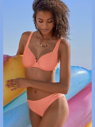haut de maillot de bain à armatures matière structurée aux couleurs tendances - sunseeker - pêche