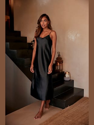 Élégant déshabillé longueur midi - LASCANA - Noir