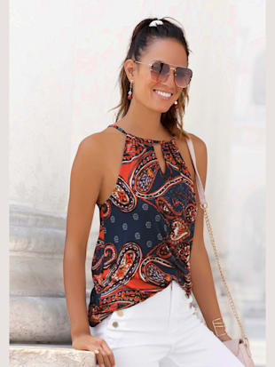 Haut de plage débardeur d'été - LASCANA - Marine-rouge