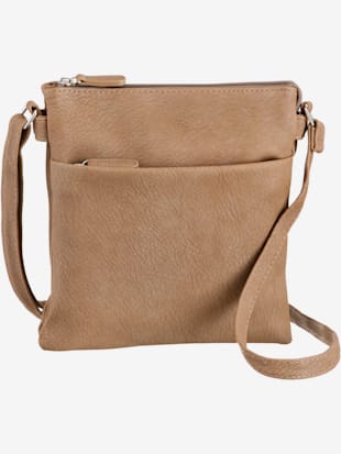 Sac en bandoulière imitation cuir et textile - J.Jayz - Grège