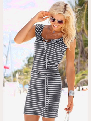 Robe en jersey robe rayée sportive - Venice Beach - Anthracite-blanc À Rayures