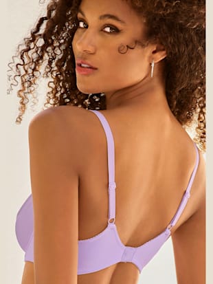 Soutien-gorge à armatures, bordure en dentelle fine et nœud - LASCANA - Lilas
