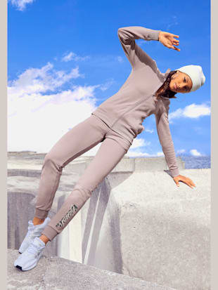 Veste sweat basique, logo imprimé et broderie - Bench. - Rose Fumé