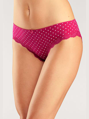 Lot de 3 slips bikini lascana - LASCANA - Rouge À Rayures, Uni, À Pois