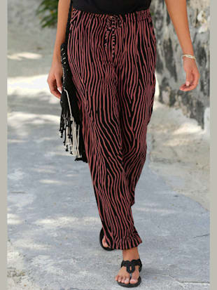 Pantalon de plage pantalon en tissu léger et décontracté - LASCANA - Noir-terre Cuite Imprimé