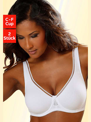 Soutien-gorge minimiseur à armatures. lot de 2 économique - petite fleur - 2x Blanc