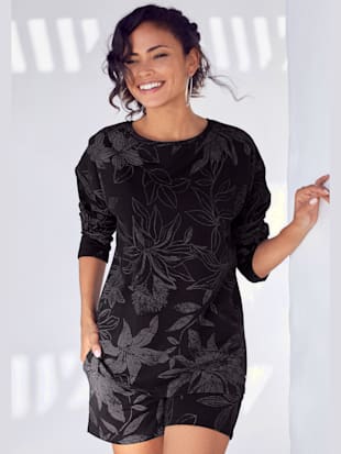 Sweatshirt confortable avec imprimé sur toute la surface - LASCANA - Noir À Motifs