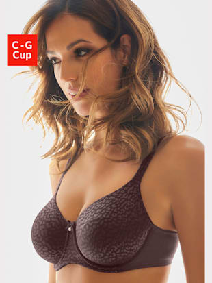 Soutien-gorge minimiseur féminin en qualité jacquard brillante - LASCANA - Chocolat