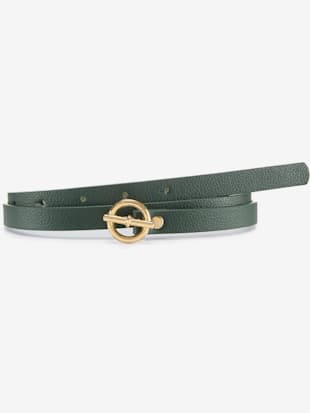 Ceinture+hanches+ceinture+sobre+avec+fermoir+en+anneau+couleur+or+et+fermeture+à+epingle+-+LASCANA+-+vert+olive