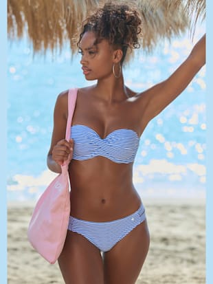 Maillot de bain bandeau à armatures motif rayé marin - s.Oliver - Bleu Clair-blanc