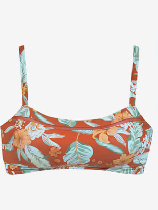 haut de bikini bustier imprimé tropical tendance - sunseeker - rouille-imprimé