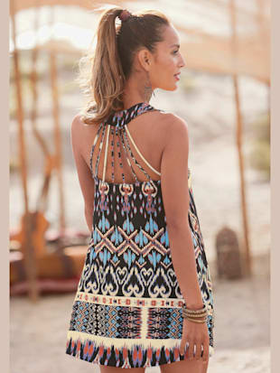 Robe de plage coupe courte - Buffalo - Noir Imprimé