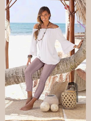 Chemisier carmen manches 3/4 à volants - LASCANA - Blanc