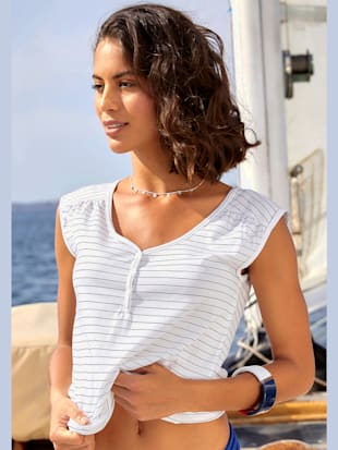 Débardeurs h.i.s. à rayures fines - H.I.S - Bleu, Blanc