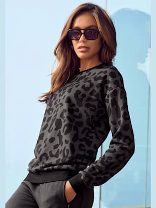 Sweatshirt d'intérieur avec imprimé léopard - Bench. - Gris-noir-léopard