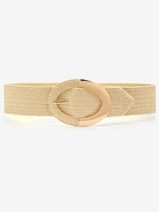 Ceinture+elastique+avec+boucle+decorative+et+details+dores+-+LASCANA+-+beige