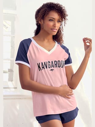 Pyjama court au style universitaire - KangaROOS - Rose-bleu Foncé
