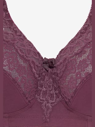 Soutien-gorge large soutien-gorge en coton - petite fleur - Bordeaux + Blanc