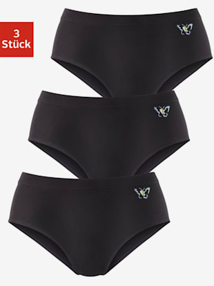 Slip gainant lot de 3 slips formants pratique - petite fleur - Noir