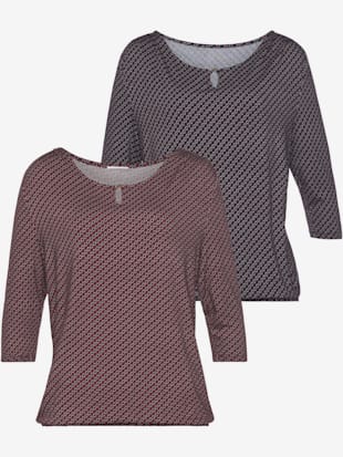 T-shirt à manches 3/4 lot de2 débardeurs vivance avec manches 3/4 - Vivance - Mûre, Marine