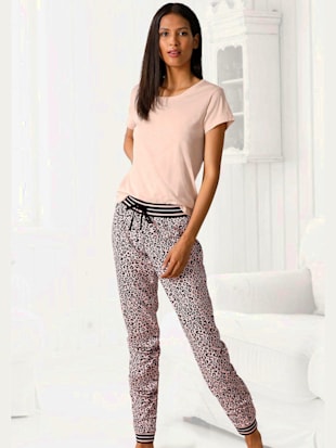 haut de pyjama manches courtes à encolure ronde - s.oliver - rose clair-blanc