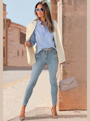 Chemisier pour femme classique avec col et patte de boutonnage - LASCANA - Bleu Clair