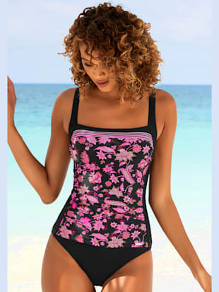 Maillot de bain imprimé tendance - LASCANA - Noir-fuchsia