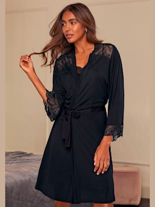 Kimono séduisant avec ceinture à nouer - LASCANA - Noir