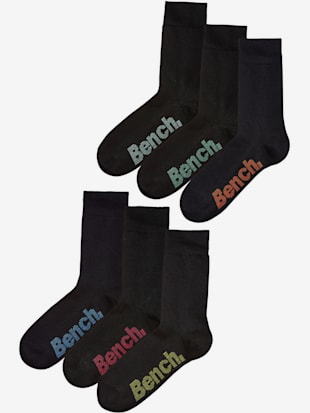 lot de 6 chaussettes tendance pour homme - bench. - noir