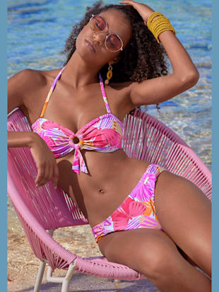 Haut de maillot de bain bandeau motif papillons – chaque pièce est unique - Sunseeker - Violet-orang