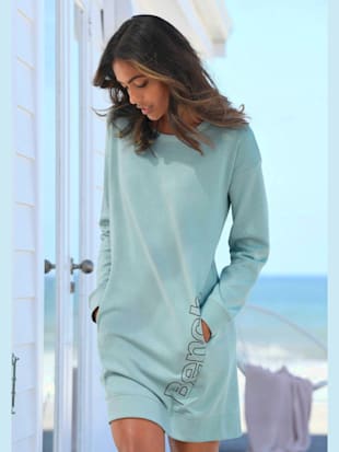 Robe en matière sweat robe d'intérieur sportive avec grand imprimé logo - Bench. - Menthe-noir