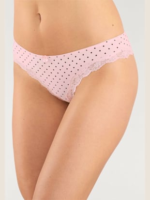 Lot de 3 slips brésiliens lascana - LASCANA - Rose Uni, À Pois, À Rayures