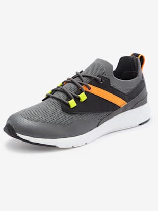 Baskets matière douce - AUTHENTIC LE JOGGER - Gris-jaune