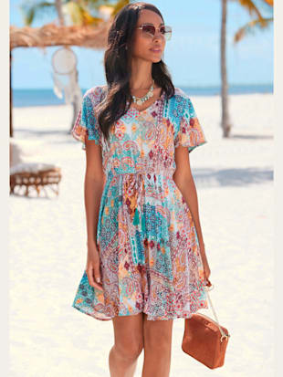 Robe imprimée encolure en v - LASCANA - Imprimé Multicolore