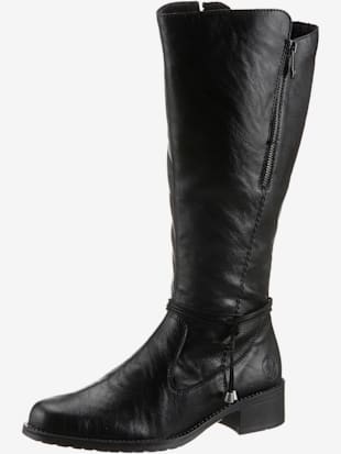 Bottes à glissière laçage décoratif sur la tige - Rieker - Noir